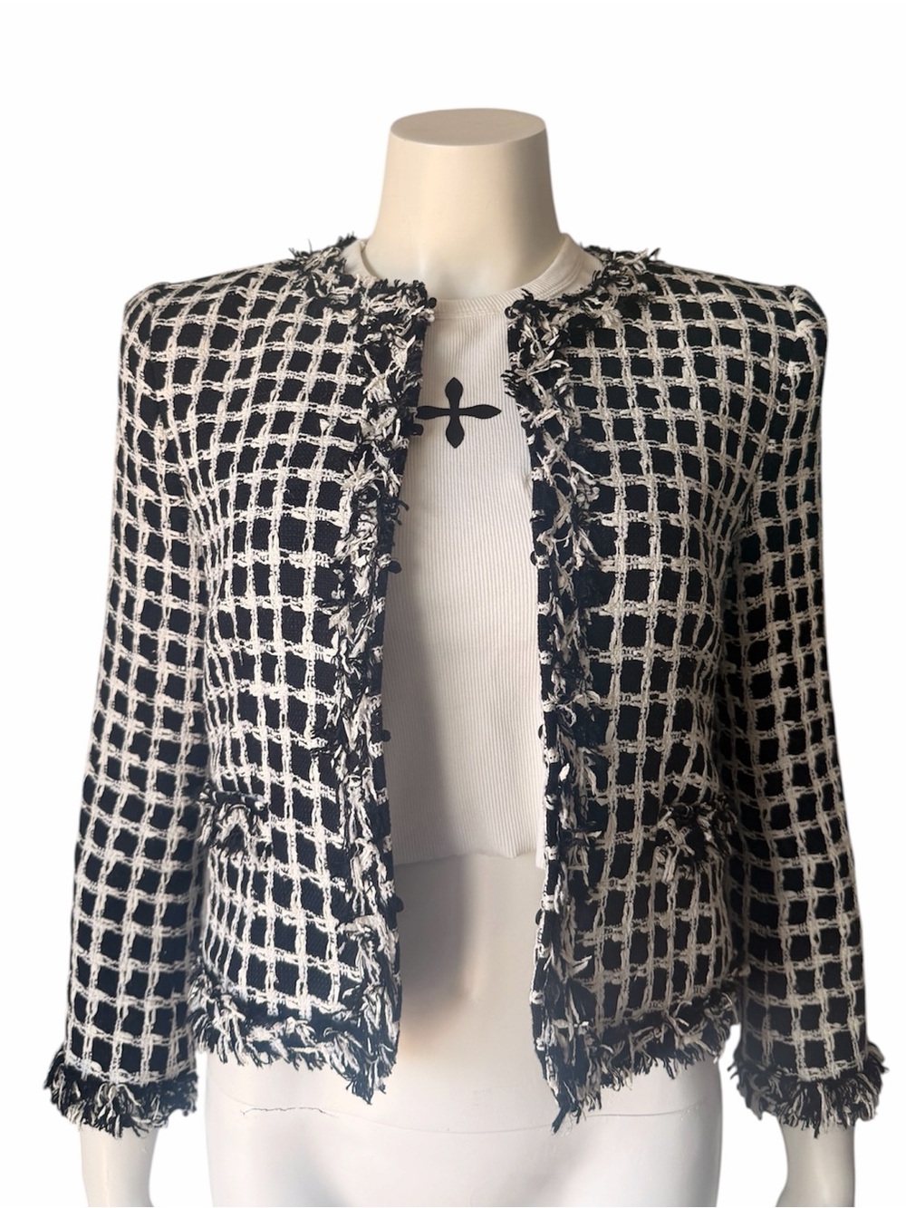 ALICE + OLIVIA PLAID PRINT JACKSON